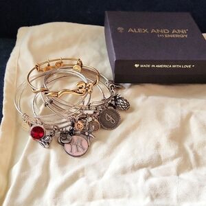 Free Shipping: 7 Alex and Ani Bracelets and Box